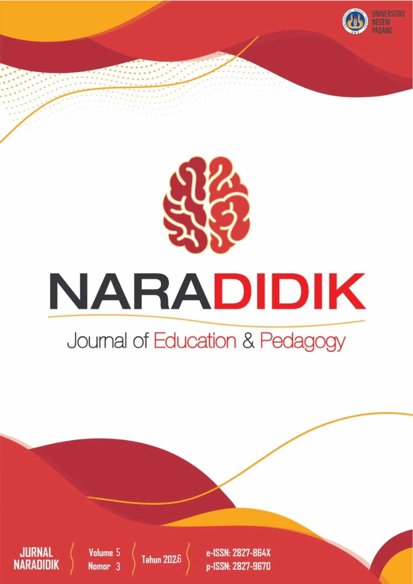 					View Vol. 5 No. 3 (2026): Naradidik: Journal of Education & Pedagogy (September 2026)
				